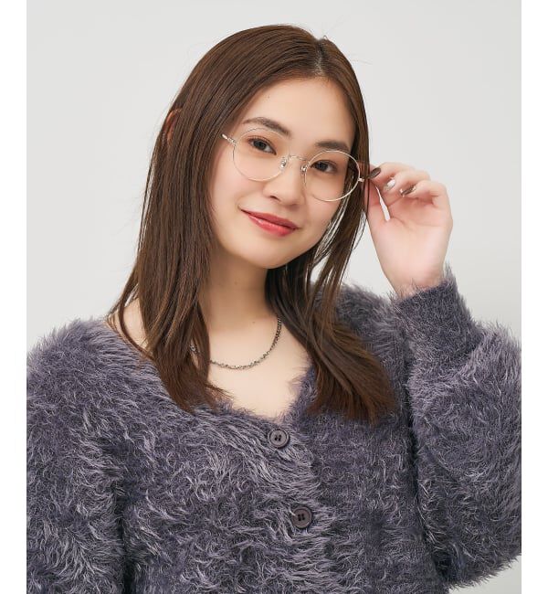  「ラウンド型 メガネ | 丸型 小顔効果 チタン 軽量 メタル 伊達・度付き ユニセックス Zoff  レンズ交換券付」|メガネ|ライトピンク
