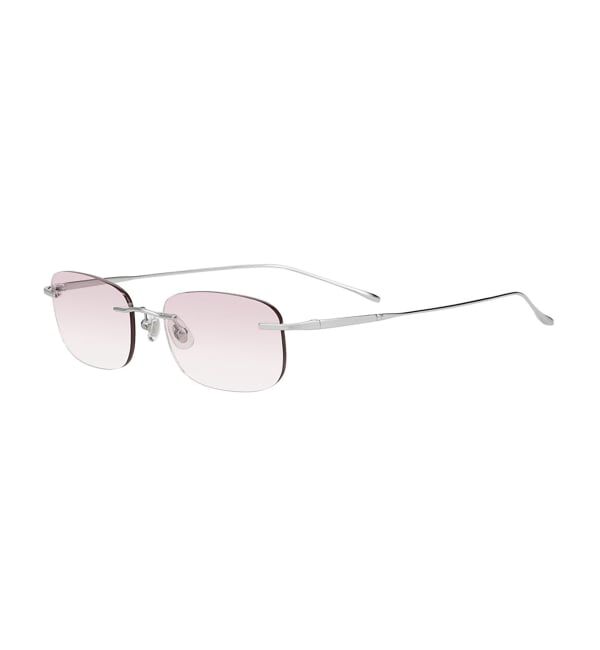  「SUNCUTGlasses/UV100%CUT リムレス 横長 サングラス | チタン [度無し専用] カラー 紫外線対策 UVカット」|サングラス|