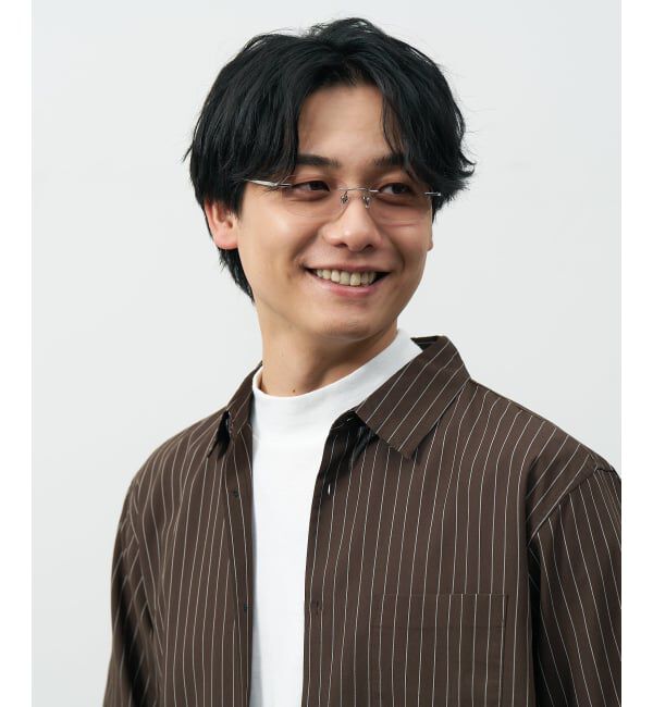  「SUNCUTGlasses/UV100%CUT リムレス 横長 サングラス | チタン [度無し専用] カラー 紫外線対策 UVカット」|サングラス|