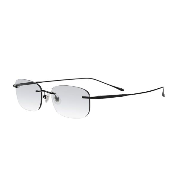  「SUNCUTGlasses/UV100%CUT リムレス 横長 サングラス | チタン [度無し専用] カラー 紫外線対策 UVカット」|サングラス|
