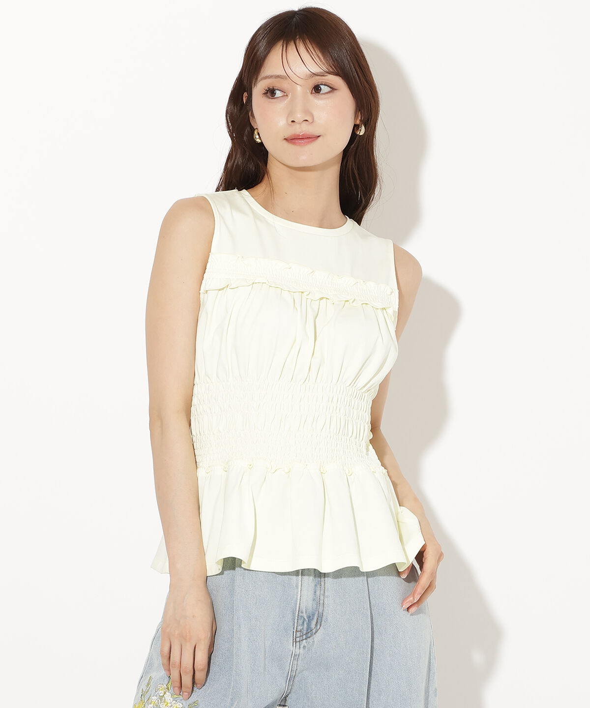 アンドクチュール「シャーリングカットプルオーバー」|Tシャツ・カットソー|