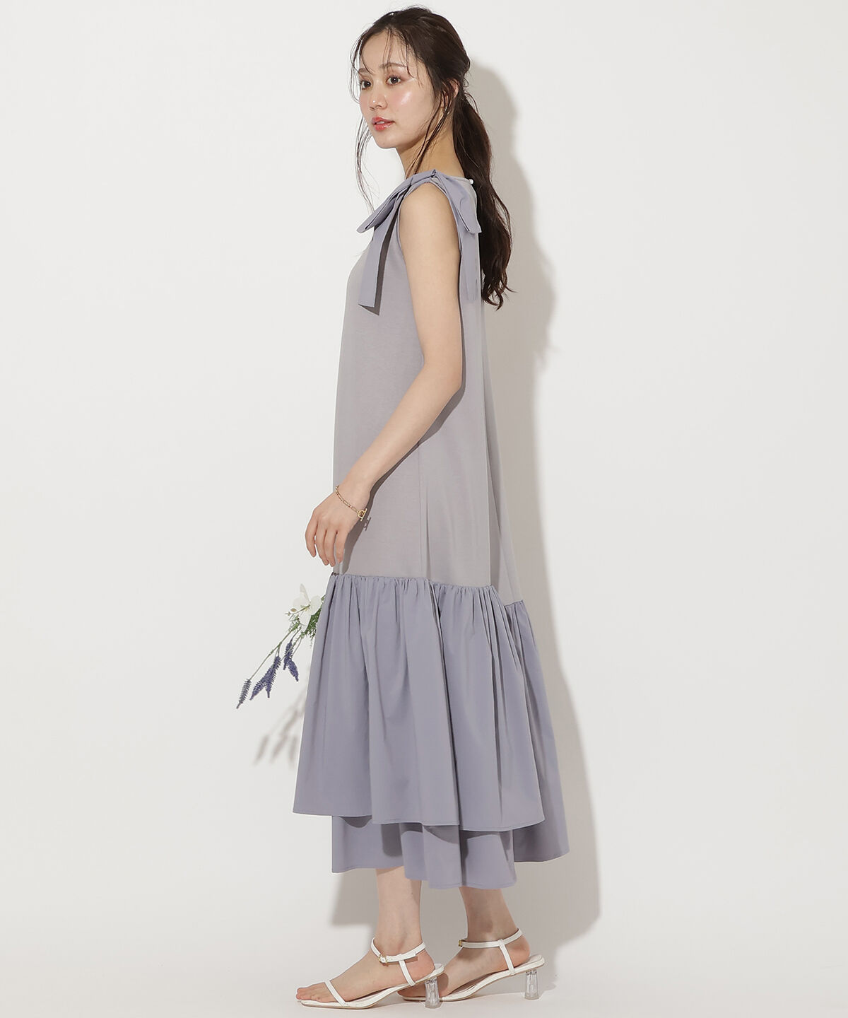 WILLSELECTION「ショルダーリボンヘムフレアワンピース」|ワンピース|