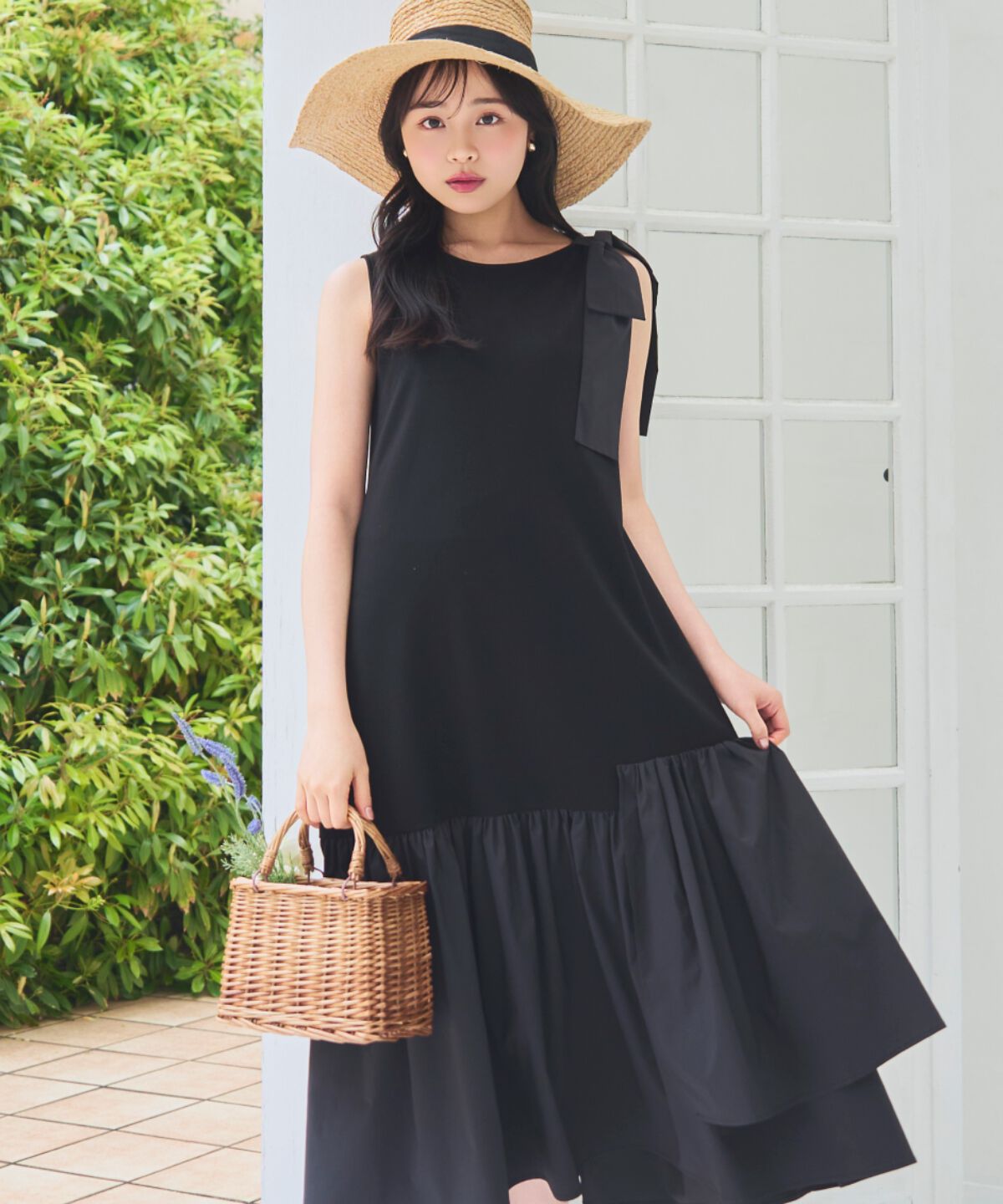 WILLSELECTION「ショルダーリボンヘムフレアワンピース」|ワンピース|