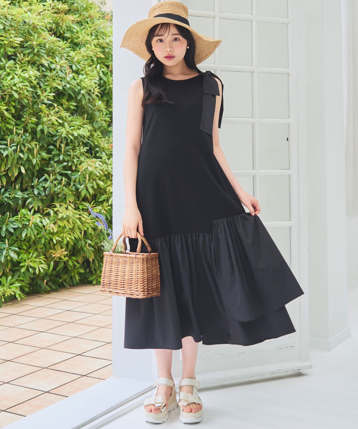 WILLSELECTION「ショルダーリボンヘムフレアワンピース」|ワンピース|