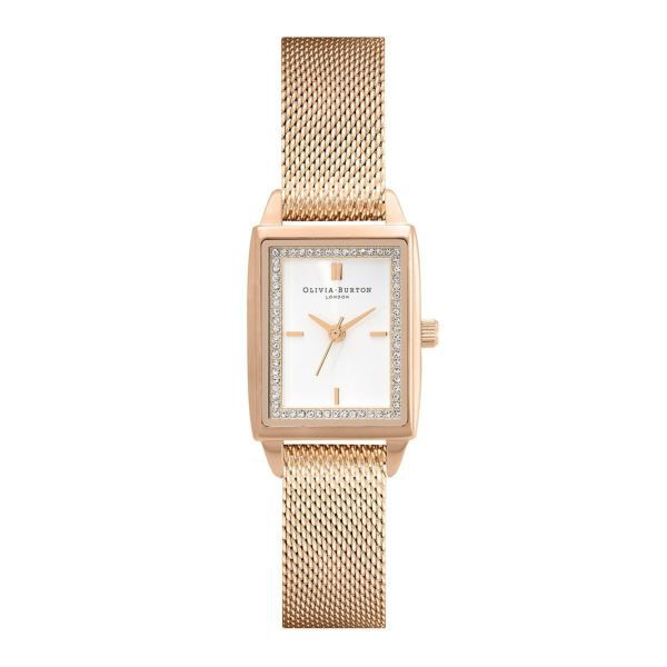 OLIVIA BURTON 「〈OLIVIA BURTON(ｵﾘﾋﾞｱﾊﾞｰﾄﾝ)〉21mm ﾀｳﾝﾊｳｽ ﾚｸﾀﾝｸﾞﾙﾎﾜｲﾄ＆ｶｰﾈｰｼｮﾝｺﾞｰﾙﾄﾞﾒｯｼｭ」|腕時計|