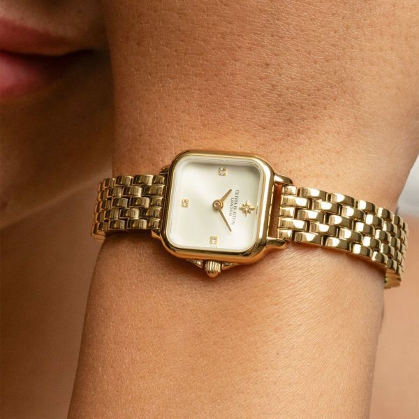 OLIVIA BURTON 「〈OLIVIA BURTON(ｵﾘﾋﾞｱﾊﾞｰﾄﾝ)〉ｸﾗｼｯｸ 20mm　ｸﾞﾛﾌﾞﾅｰ ﾐﾆｱｲﾎﾞﾘｰ ｻﾝﾚｲｺﾞｰﾙﾄﾞ ﾌﾞﾚｽﾚｯﾄ」|腕時計|YELLOW GOLD