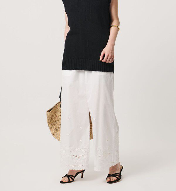 UNITED ARROWS「カットワーク パンツ」|チノ|OFF WHITE