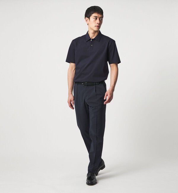 UNITED ARROWS「タフタ サイドシャーリング 1プリーツ パンツ UA COZY ウォッシャブル ヨコストレッチ」|スラックス|