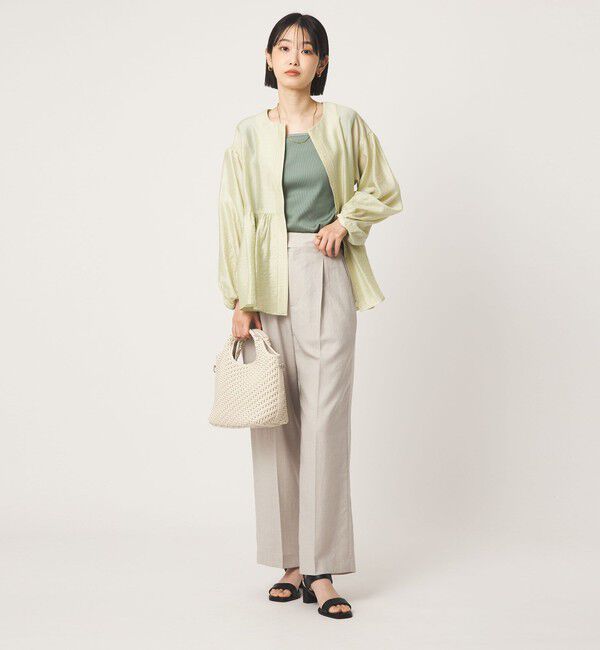UNITED ARROWS green label relaxing「ブライトリブ デコルテ フレンチスリーブ プルオーバー カットソー」|Tシャツ・カットソー|