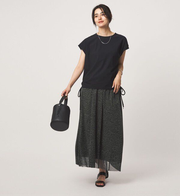UNITED ARROWS green label relaxing「チュール レオパード スカート」|フレア|