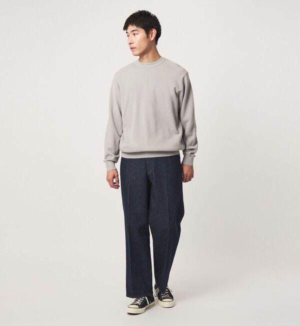 UNITED ARROWS green label relaxing「コットン カシミヤ ミラノリブ クルーネック ニット -ハンドウォッシャブル-」|ニット・セーター|