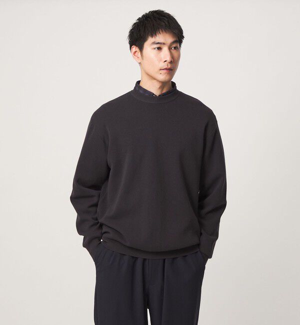 UNITED ARROWS green label relaxing「コットン カシミヤ ミラノリブ クルーネック ニット -ハンドウォッシャブル-」|ニット・セーター|DK.GRAY