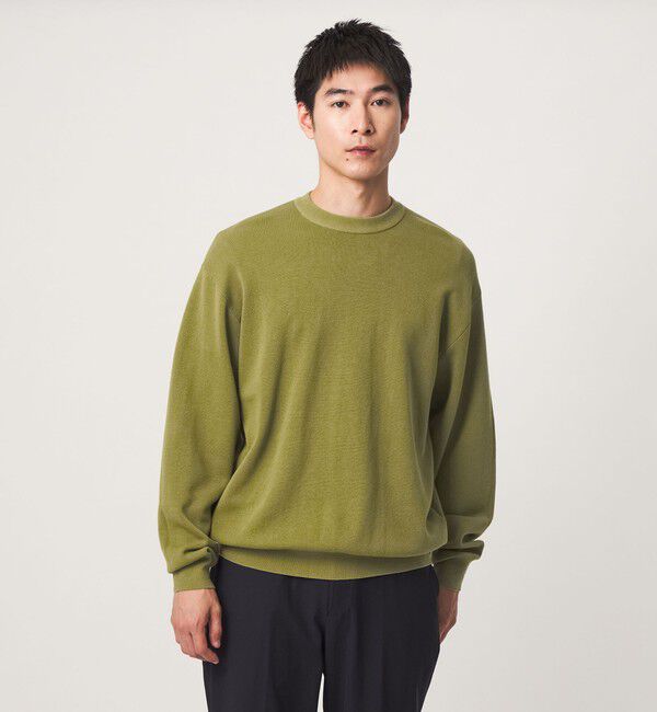 UNITED ARROWS green label relaxing「コットン カシミヤ ミラノリブ クルーネック ニット -ハンドウォッシャブル-」|ニット・セーター|