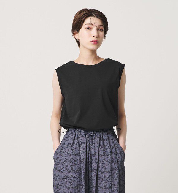 BEAUTY&YOUTH UNITED ARROWS「クリアハイゲージ ノースリーブ カットソー 接触冷感」|Tシャツ・カットソー|BLACK