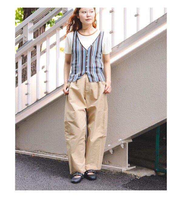 Ray BEAMS 「2タック カーブ バレル チノパンツ」|チノ|