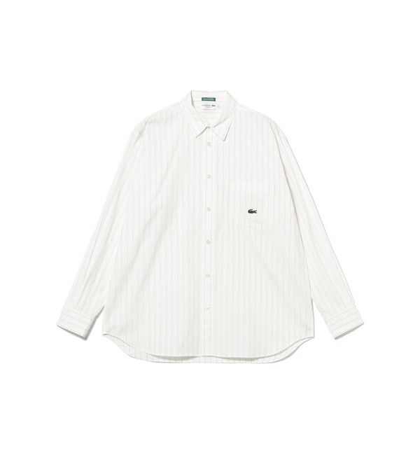 BEAMS「BEAMS｜【別注】LACOSTE / ストライプ シャツ｜メンズシャツ 長袖｜ラコステ ビームス 50周年｜ストライプ」|シャツ・ブラウス|VARINE