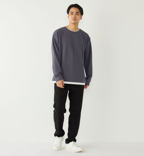 SHIPS Colors 「SHIPS Colors:フクレ ジャカード フェイクレイヤード ロンT」|Tシャツ・カットソー|
