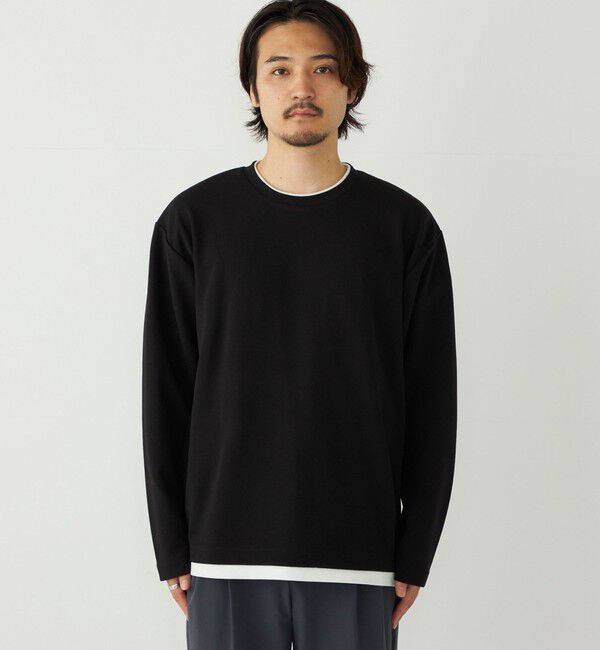 SHIPS Colors 「SHIPS Colors:フクレ ジャカード フェイクレイヤード ロンT」|Tシャツ・カットソー|
