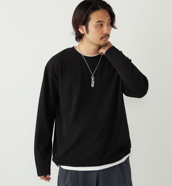 SHIPS Colors 「SHIPS Colors:フクレ ジャカード フェイクレイヤード ロンT」|Tシャツ・カットソー|