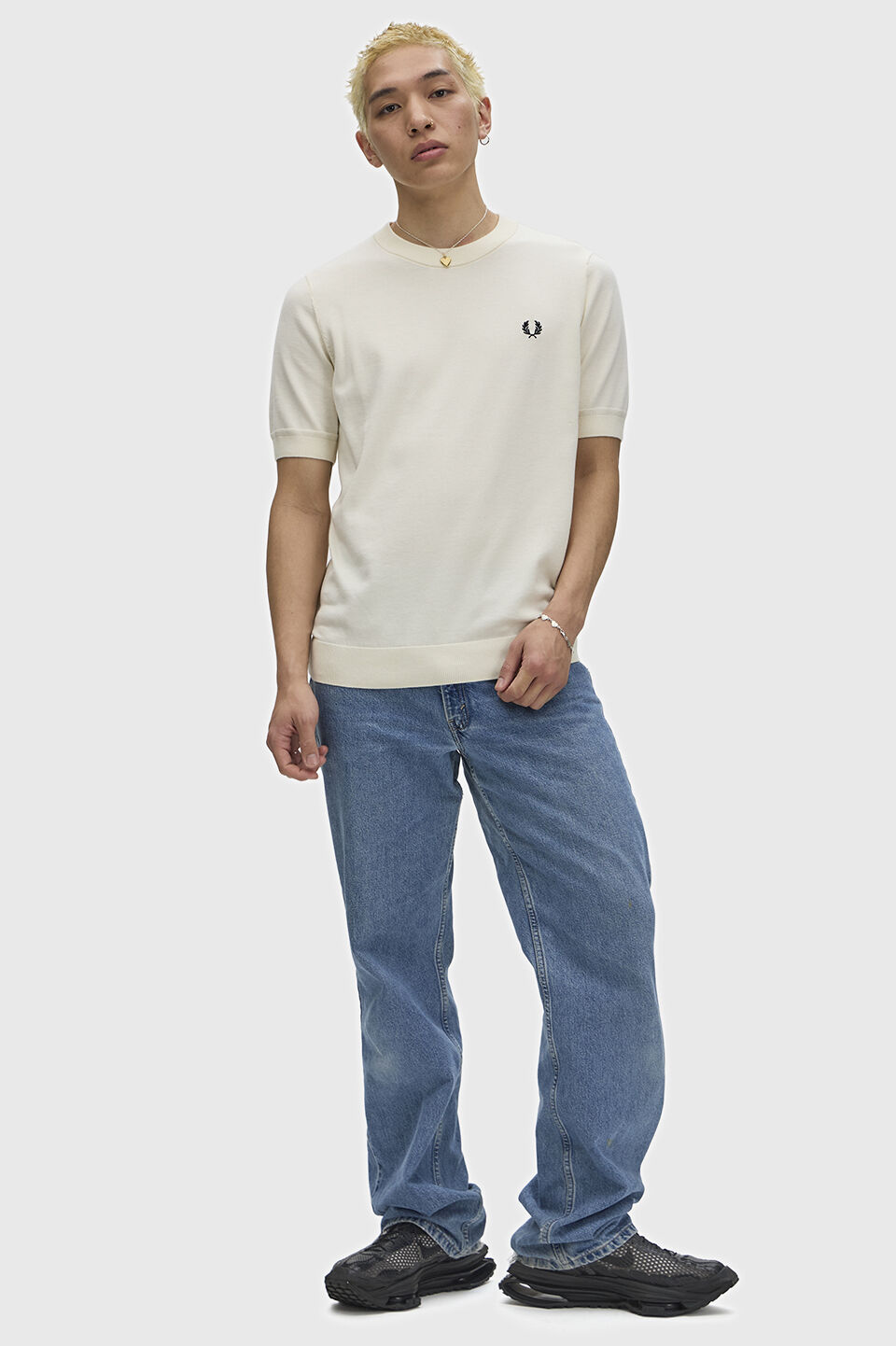 FRED PERRY 「Cotton Knitted T-Shirt／コットンニットTシャツ」|ポロシャツ|