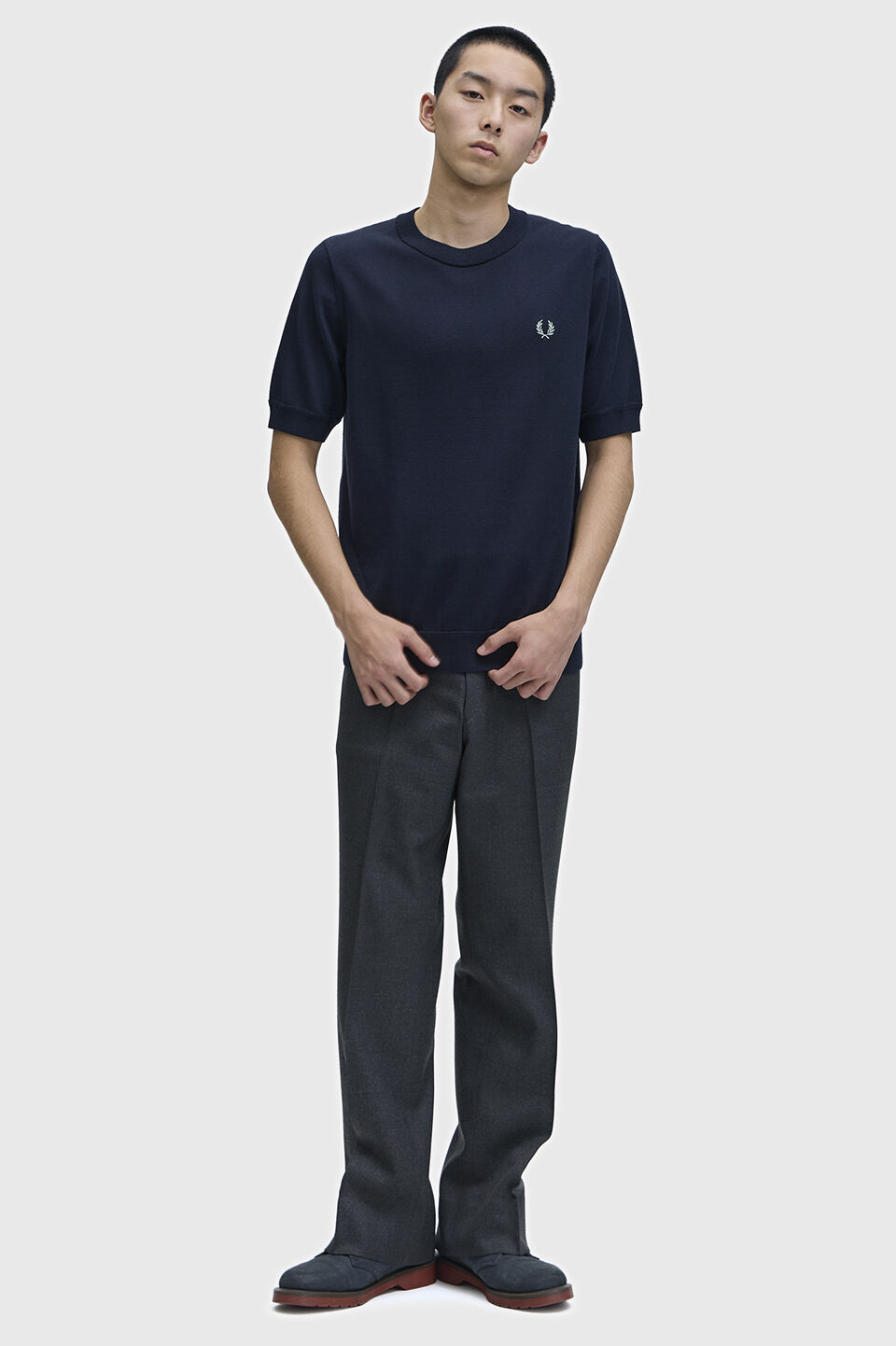 FRED PERRY 「Cotton Knitted T-Shirt／コットンニットTシャツ」|ポロシャツ|