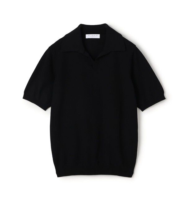 TOMORROWLAND MENS「コットンメッシュ スキッパーニット」|ニット・セーター|19 ブラック