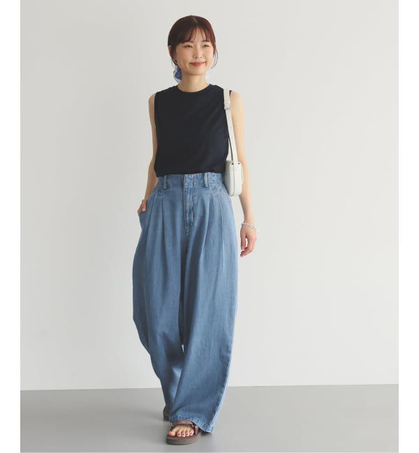 SLOBE IENA「《4サイズ展開/追加2》LEDENIM TUCK TROUSERデニム」|デニム|