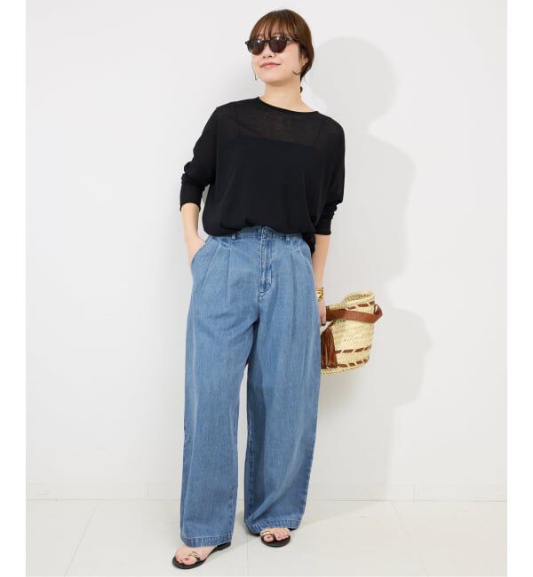 SLOBE IENA「《4サイズ展開/追加2》LEDENIM TUCK TROUSERデニム」|デニム|