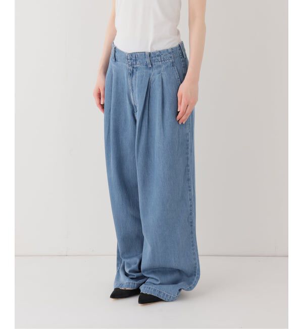 SLOBE IENA「《4サイズ展開/追加2》LEDENIM TUCK TROUSERデニム」|デニム|