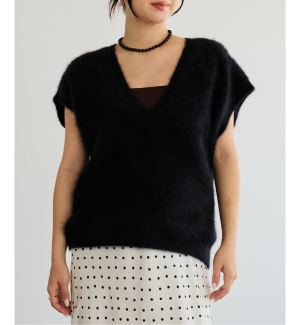 IENA LA BOUCLE「《予約》IENA LA BOUCLE フォックス カシミヤ V ベスト」|ベスト・ジレ|