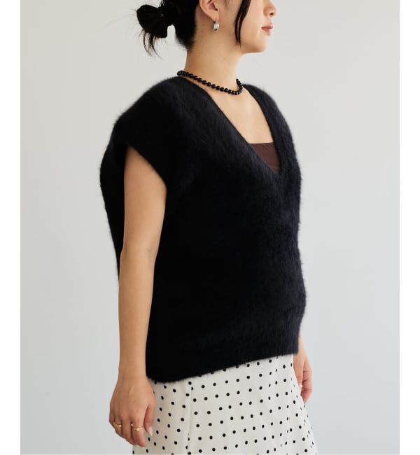 IENA LA BOUCLE「《予約》IENA LA BOUCLE フォックス カシミヤ V ベスト」|ベスト・ジレ|