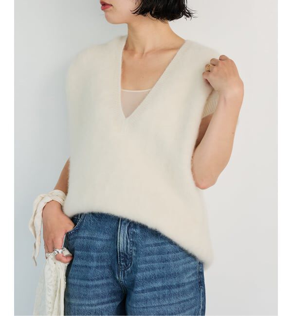IENA LA BOUCLE「《予約》IENA LA BOUCLE フォックス カシミヤ V ベスト」|ベスト・ジレ|