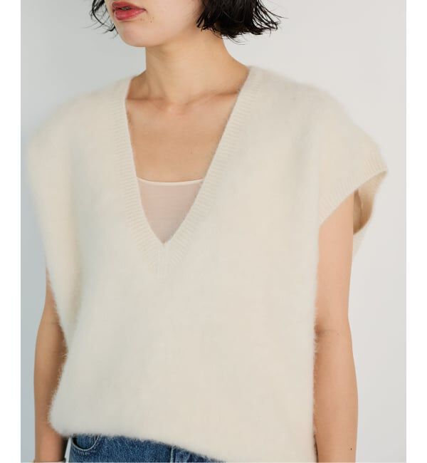 IENA LA BOUCLE「《予約》IENA LA BOUCLE フォックス カシミヤ V ベスト」|ベスト・ジレ|