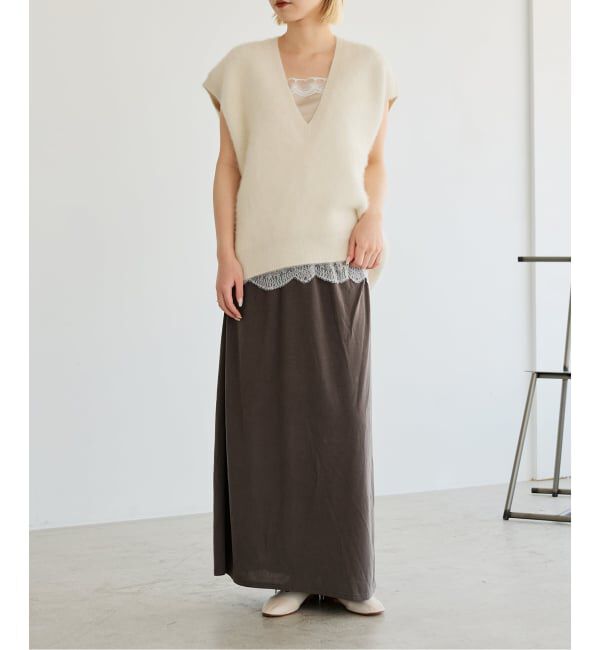 IENA LA BOUCLE「《予約》IENA LA BOUCLE フォックス カシミヤ V ベスト」|ベスト・ジレ|