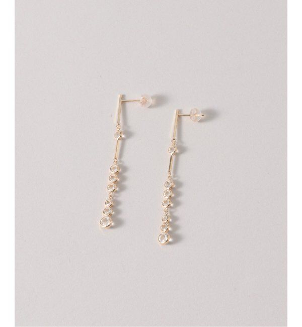 Lilas by Spick&Span「ホワイトトパーズ7ピースラインピアス K10（両耳）」|ピアス|