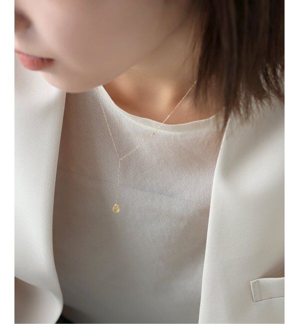 Lilas by Spick&Span「ティアドロップルチルYネックレス K10」|ネックレス|ゴールド