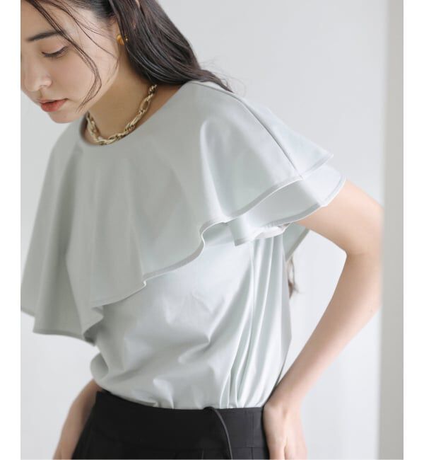  「【洗える】ケープカットソー」|Tシャツ・カットソー|グリーン