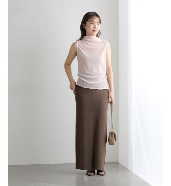  「【洗える】チュールフロッキーハイネックカット」|Tシャツ・カットソー|