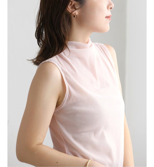  「【洗える】チュールフロッキーハイネックカット」|Tシャツ・カットソー|