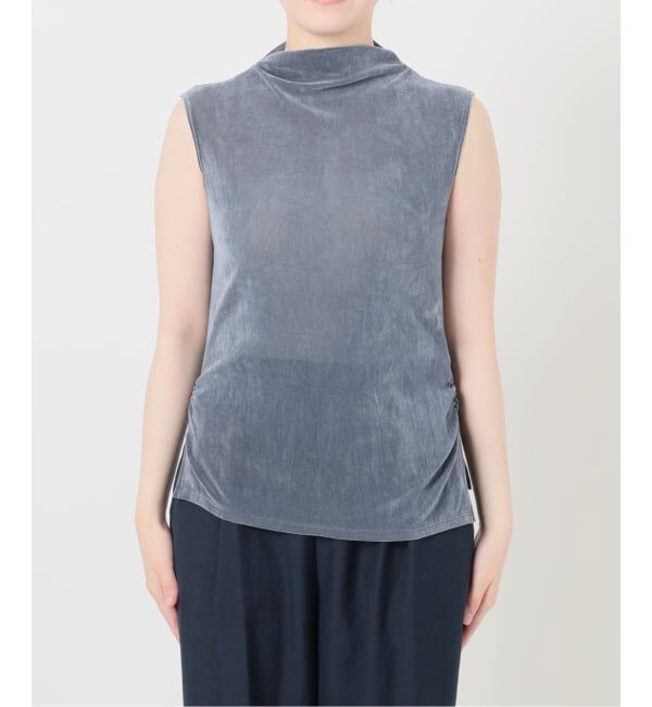  「【洗える】チュールフロッキーハイネックカット」|Tシャツ・カットソー|