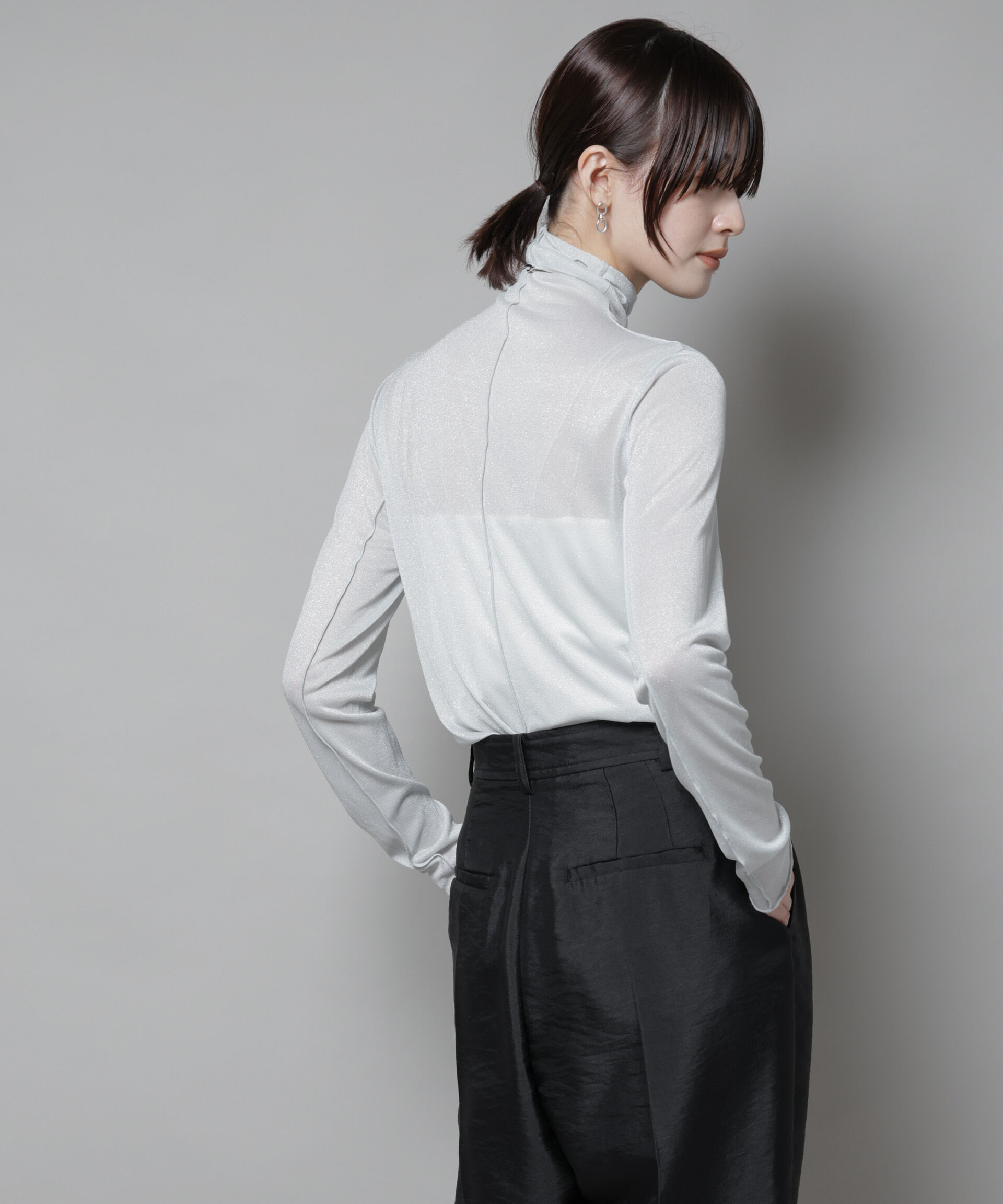 NANO universe「ラメシアータートルカットトップス」|Tシャツ・カットソー|