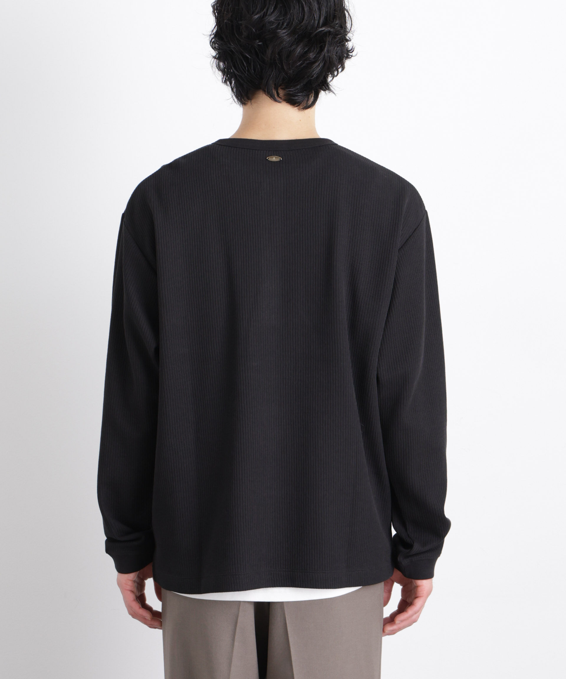 nano･universe「｢ASSEMBLANC｣ ドロップニードルリブ ヘンリーネック」|Tシャツ・カットソー|