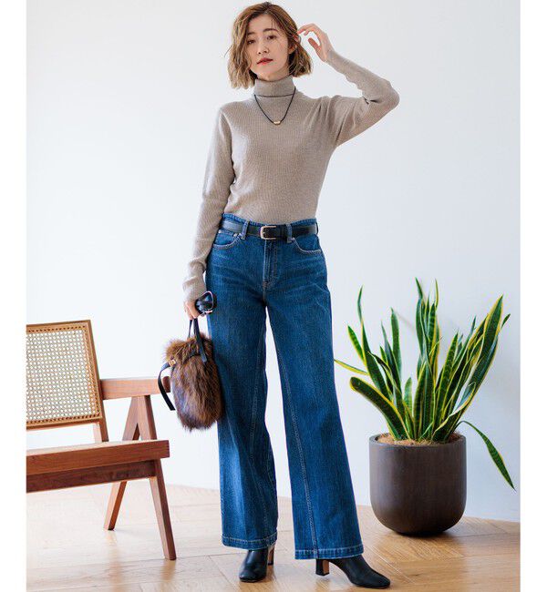 23区「【Oggi1月号/CLASSY.11月号掲載】ウーステッドウール リブタートルネック ニット」|ニット・セーター|