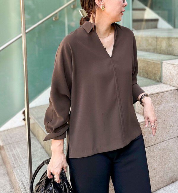 NOLLEY'S sophi「【一部WEB限定カラーアイテム】《セットアップ対応》ウォッシャブルツイルスキッパーシャツ」|シャツ・ブラウス|