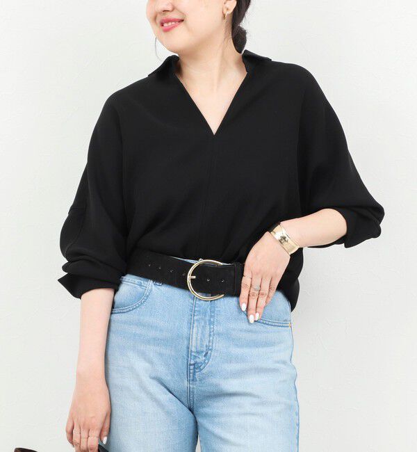 NOLLEY'S sophi「【一部WEB限定カラーアイテム】《セットアップ対応》ウォッシャブルツイルスキッパーシャツ」|シャツ・ブラウス|ブラック