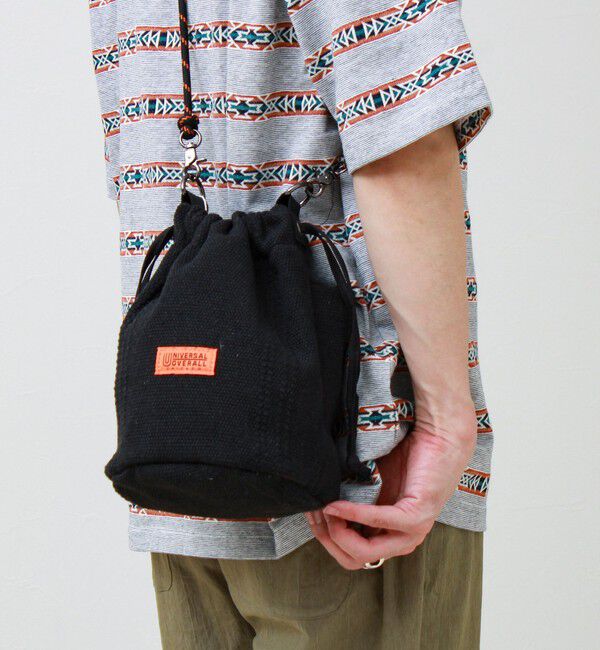 GLOSTER「【UNIVERSAL OVERALL】Summer knit purse」|ショルダー・メッセンジャー|ブラック