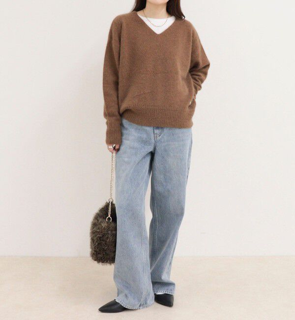 fredy emue「FOX MIX Vネックニットプルオーバー」|ニット・セーター|