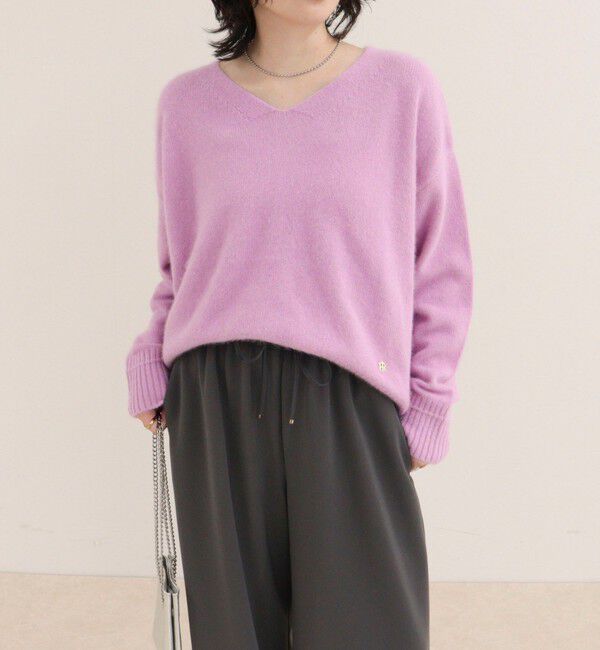 fredy emue「FOX MIX Vネックニットプルオーバー」|ニット・セーター|