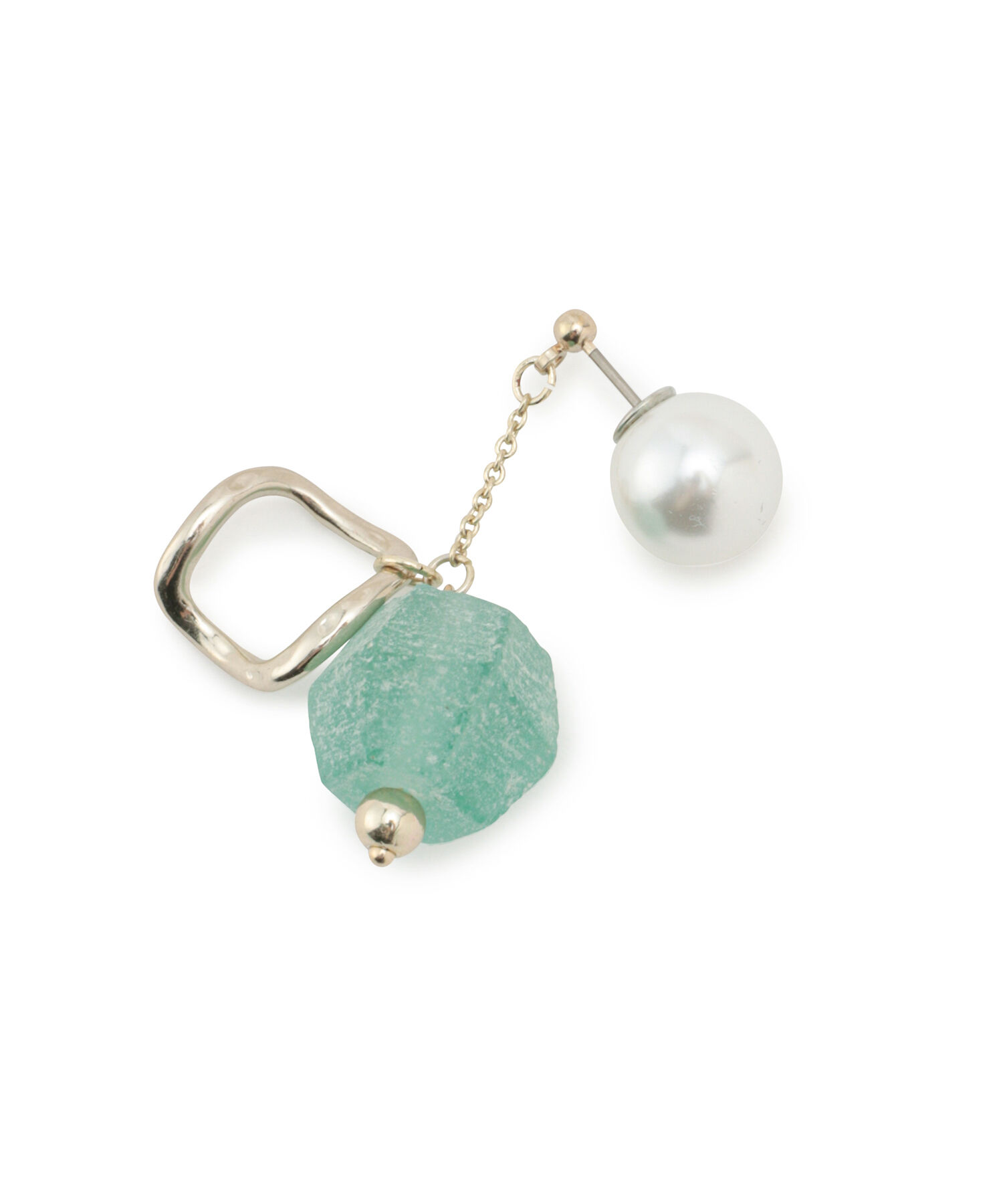 ROPE PICNIC PASSAGE「Recycle glass パールキャッチチェーンピアス」|ピアス|