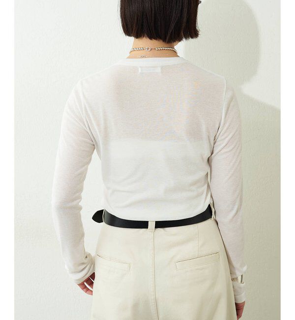  「《インナー使いにもおすすめ》コットン強撚フライスプルオーバー」|Tシャツ・カットソー|